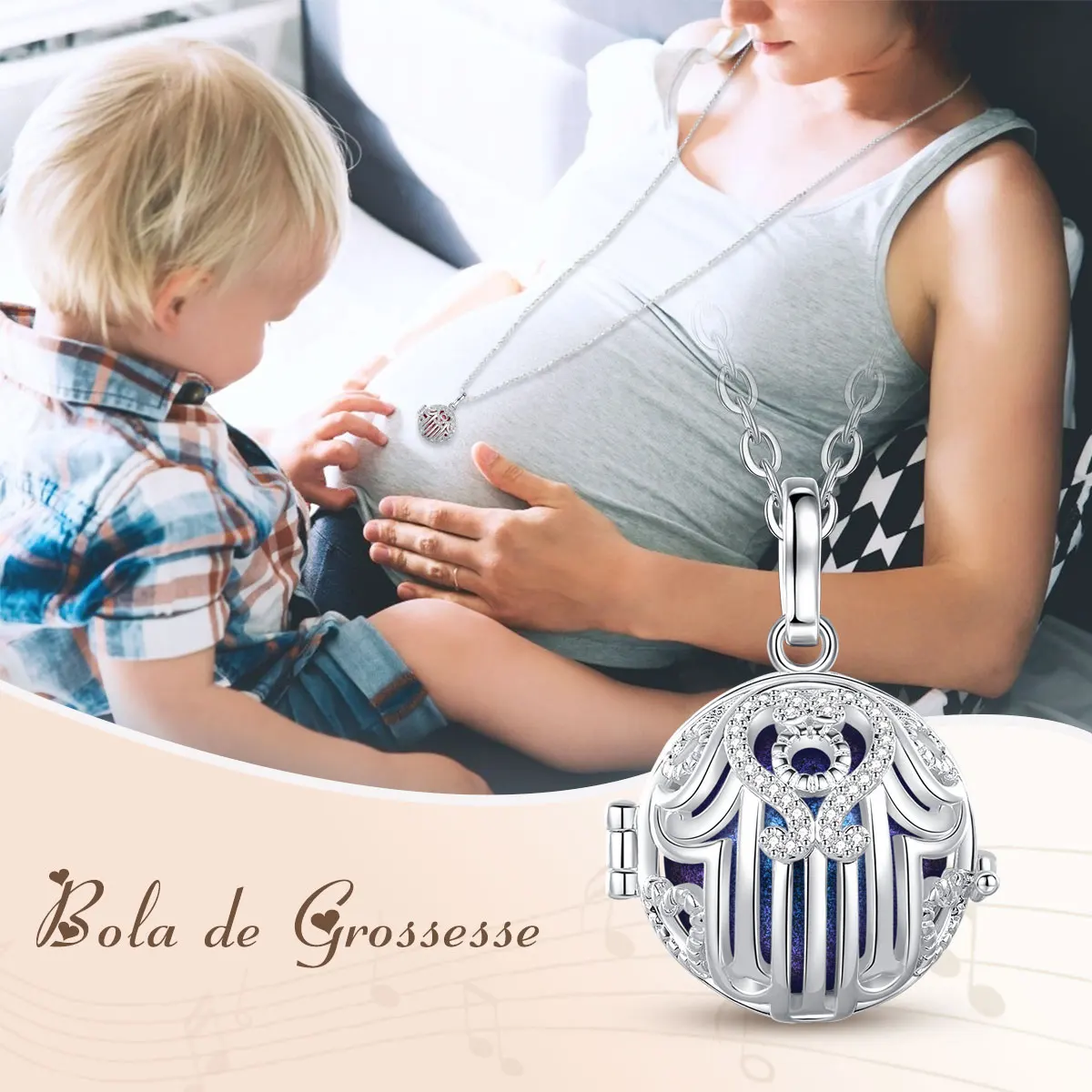 Angel Wing Crystal Angel Callers for Christmas Gift Chime Ball Bell Mexican Bola Pendent Harmony Bola Ball