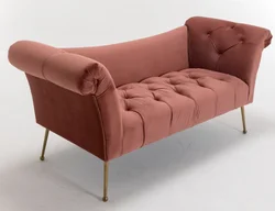 Диван-шезлонг с золотыми металлическими ножками, мебель для гостиной