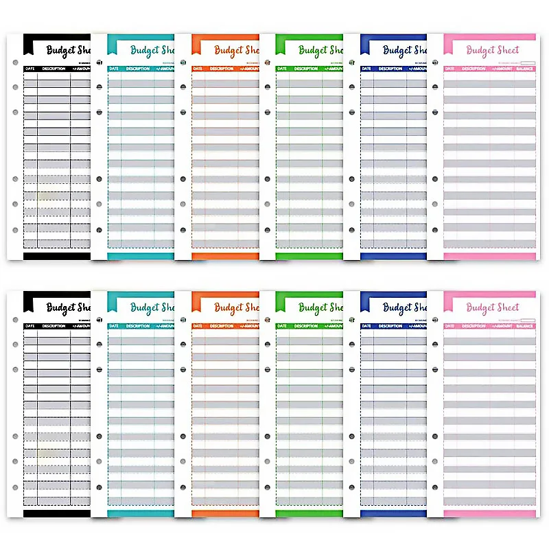 A6 cash binder kit organizer planner budget binder accessories with Insert, sticker, inside pages, separator page