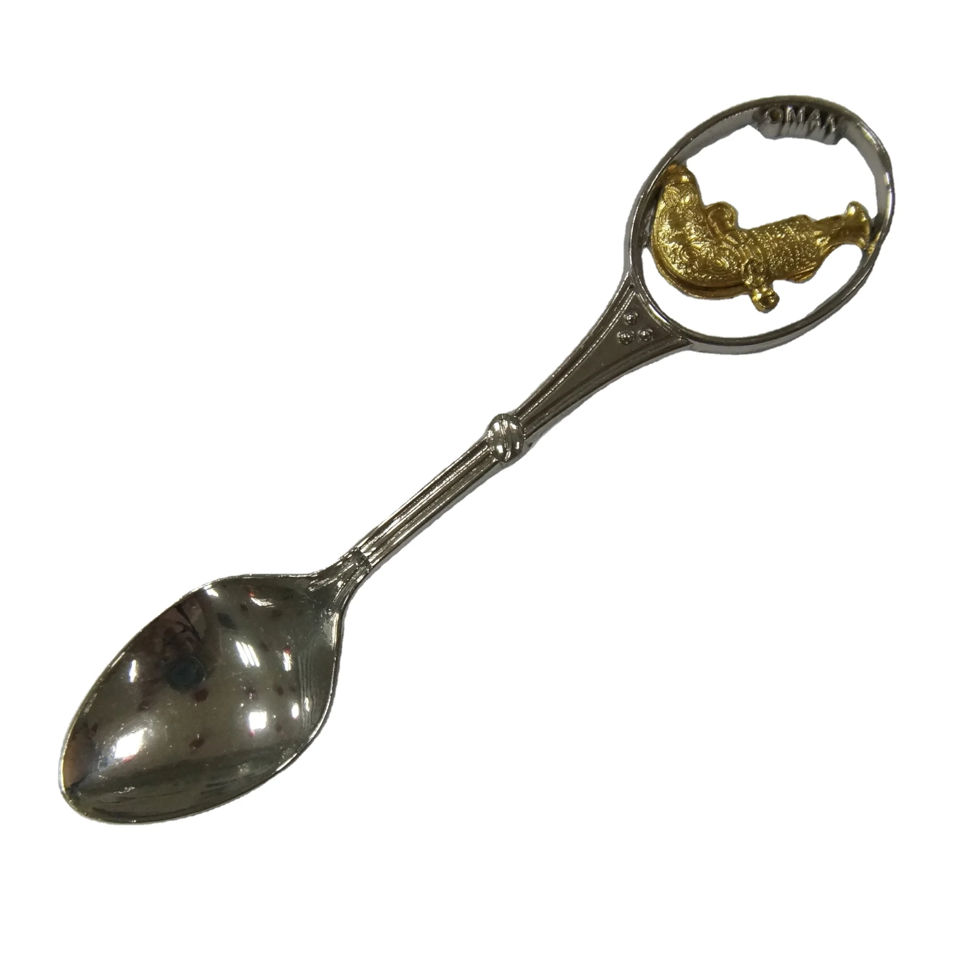 Custom Flag Soft Enamel Gold Souvenir Metal Teaspoon