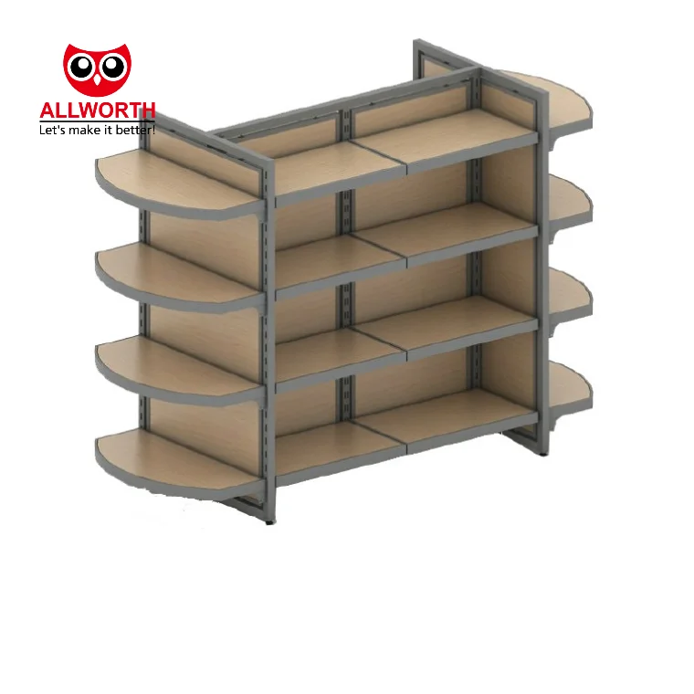 Adjustable Middle Duty Groceries 4-way Rolling Snack Showing Display Rack
