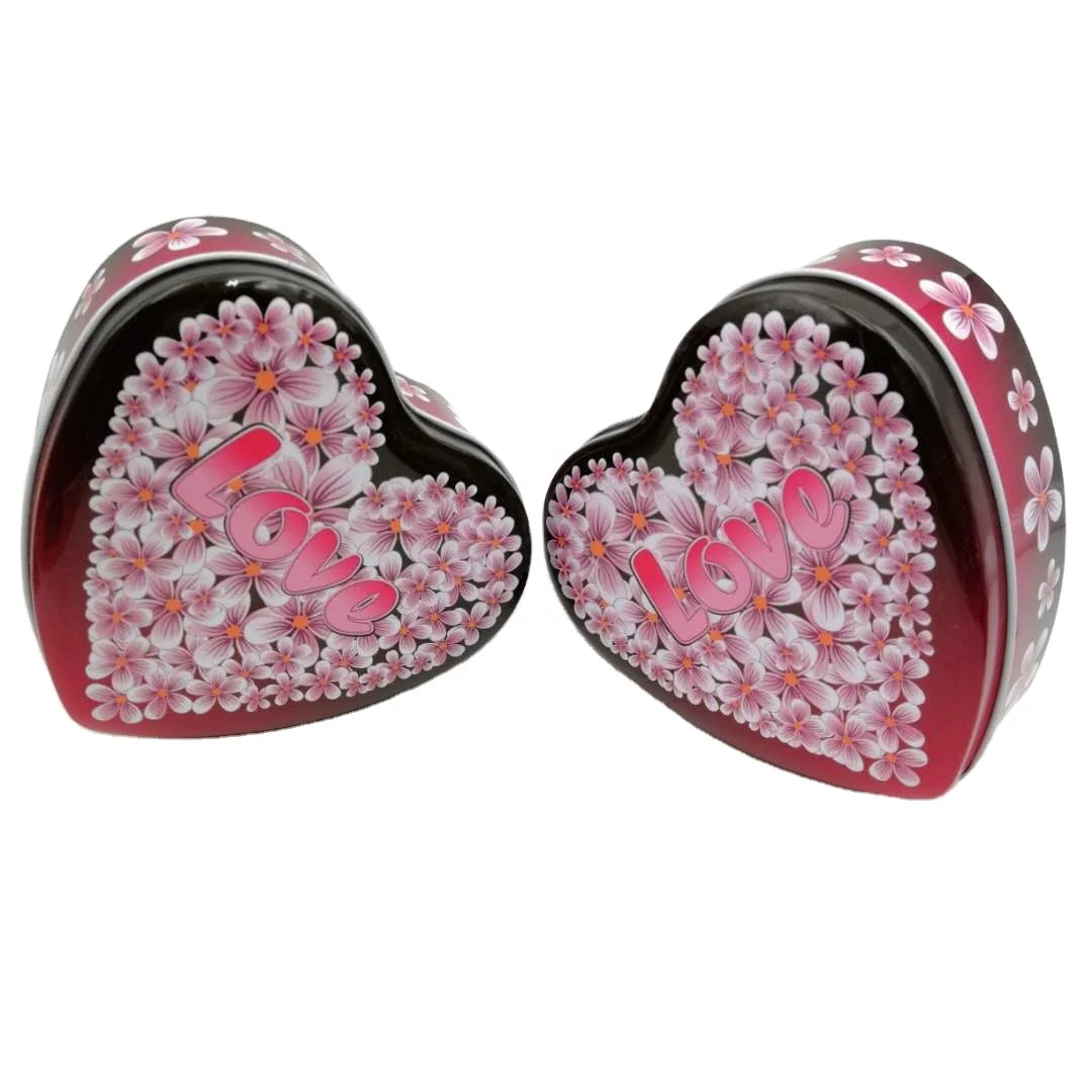 Heart Shaped Coffee Tin Box Tea Tin Box High Quality Customized Tinplate Packaging Container Tin Plate CMYK Printing 500