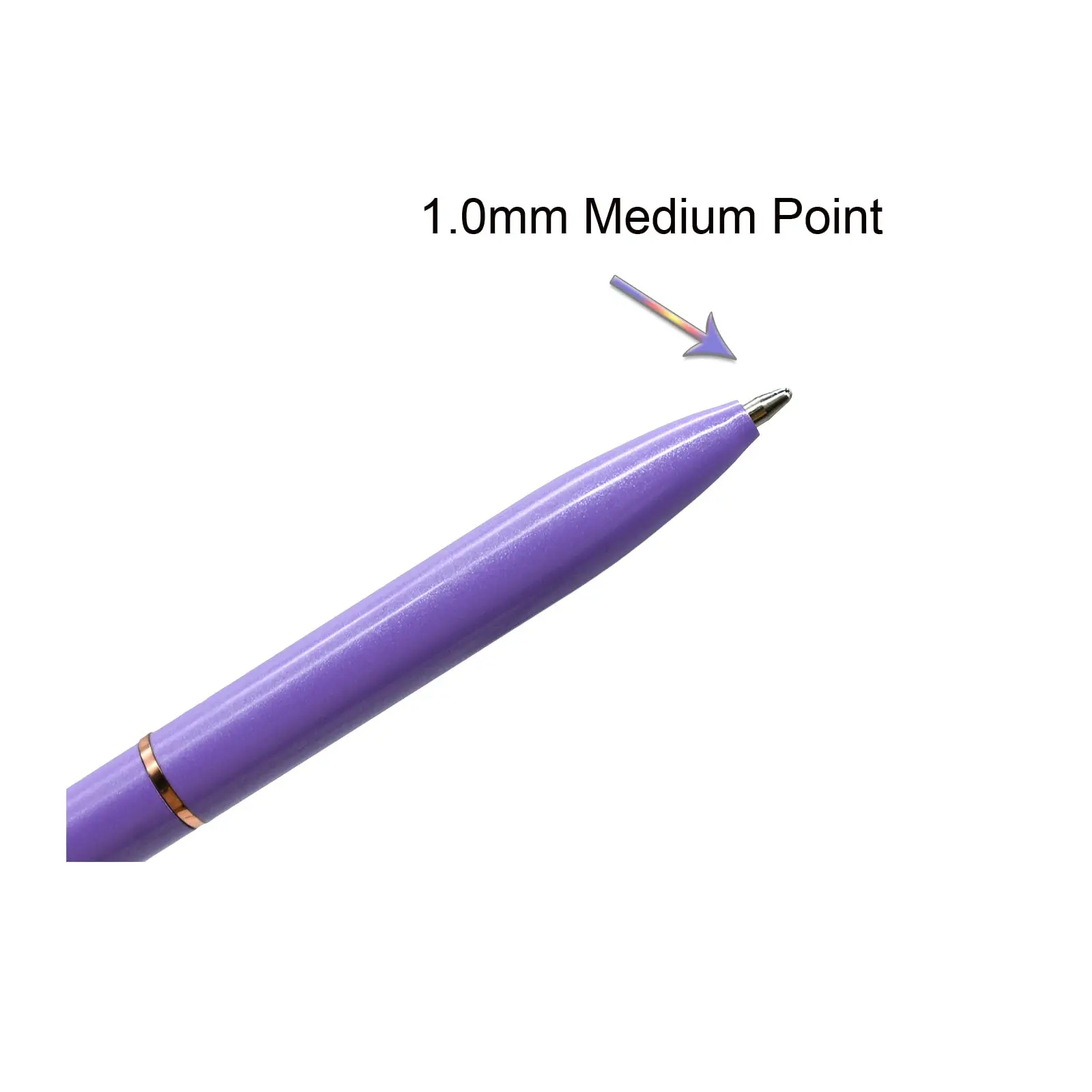 Fancy Heart 3D Crystal Rose Gold Twistable Promotions Black Ink Pen For School Office