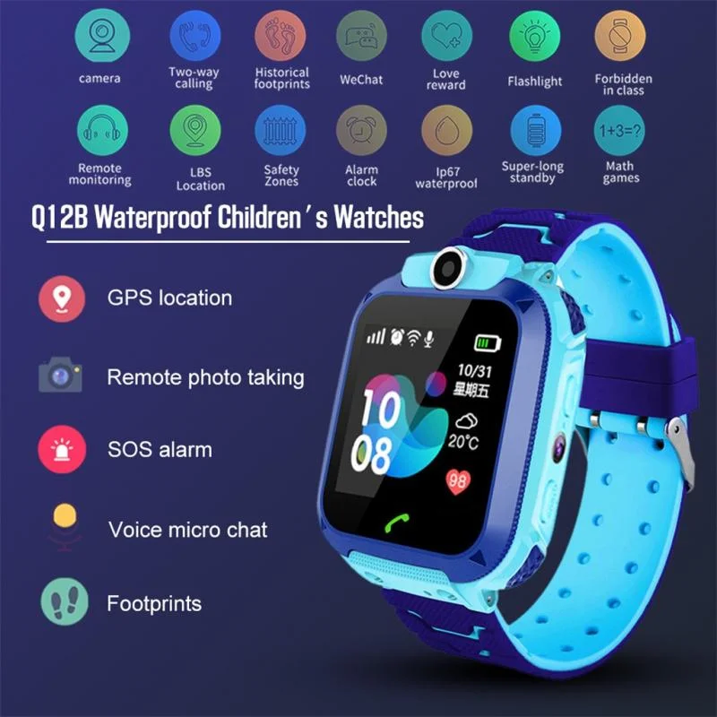 Child Watch 2021 Newest Model Q12 Kids Smart Watch Waterproof SOS Smartphone LBS Multi-lingual baby watch For boys and girls