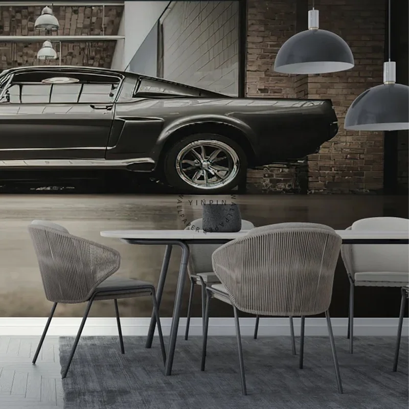 Mustang car custom printed wall paper self adhesive wallpaper decorative art