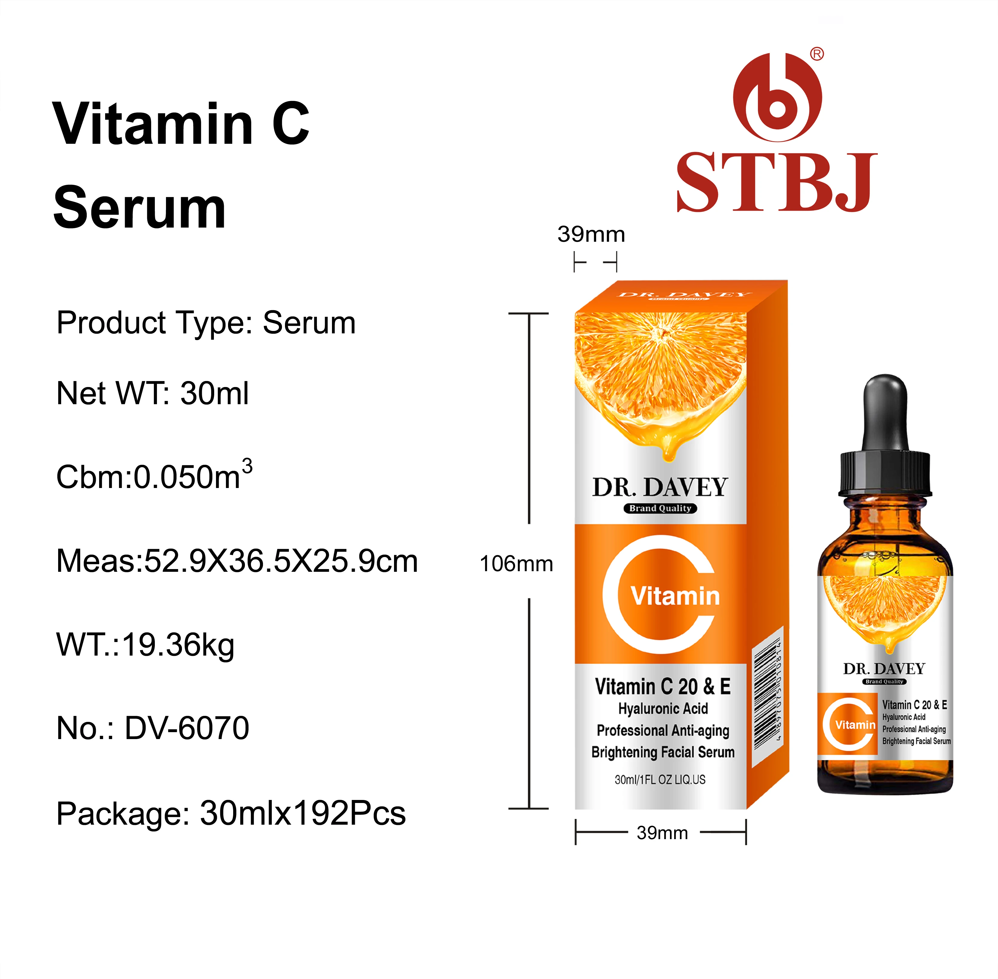 DR.DAVEY Vitamin C serum Moisturizing Anti Aging Whitening Serum Facial Care Serum30ML