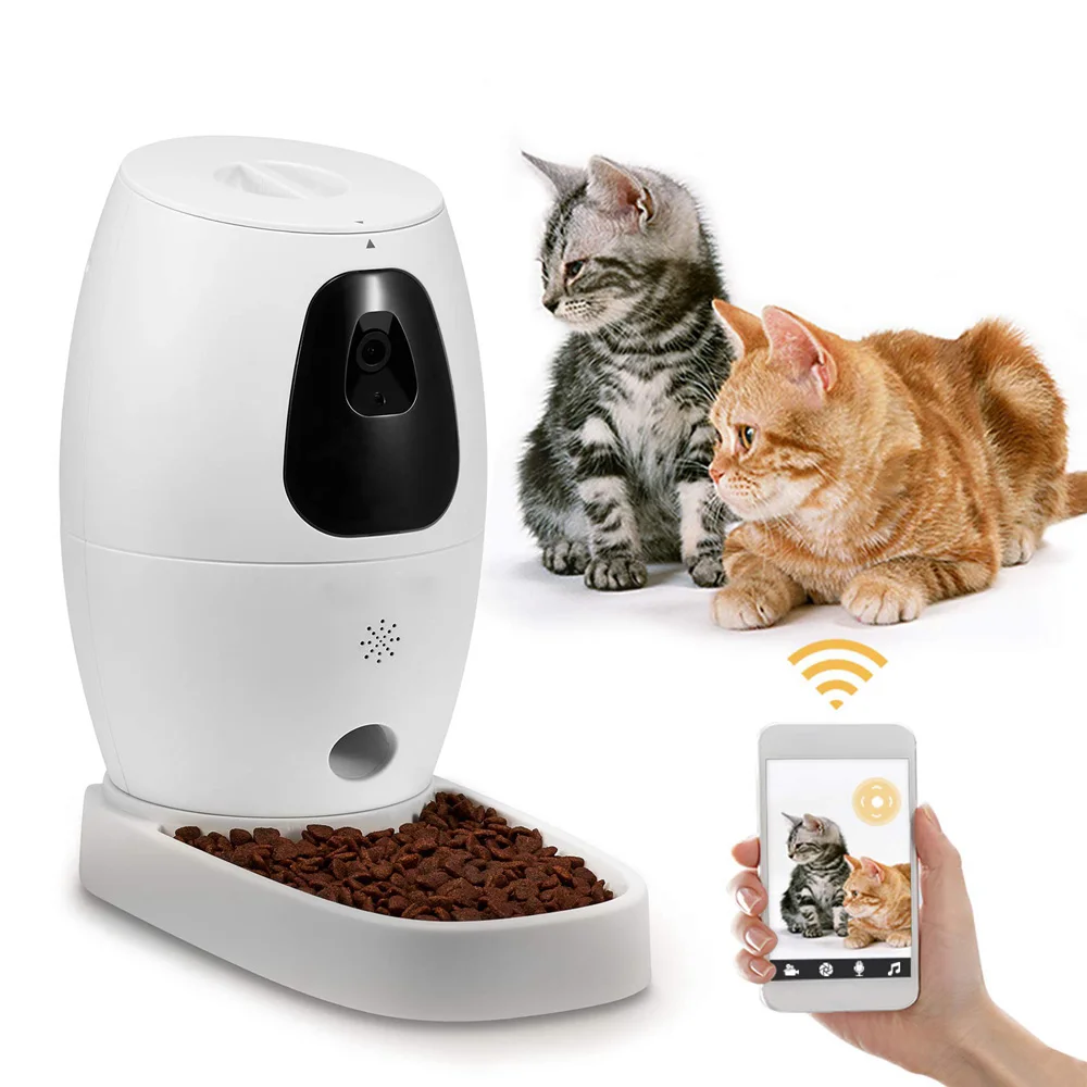 
Full HD Video with Night Vision 2-Way Audio Sound/Motion Alerts automatic pet wate feeder food dispenser with Phone App 