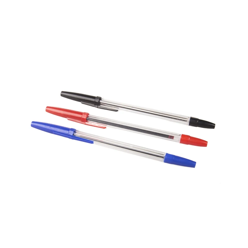 3 Color Plastic Ballpoint Pen Black Blue Ink Custom Printing Simple Pen Set