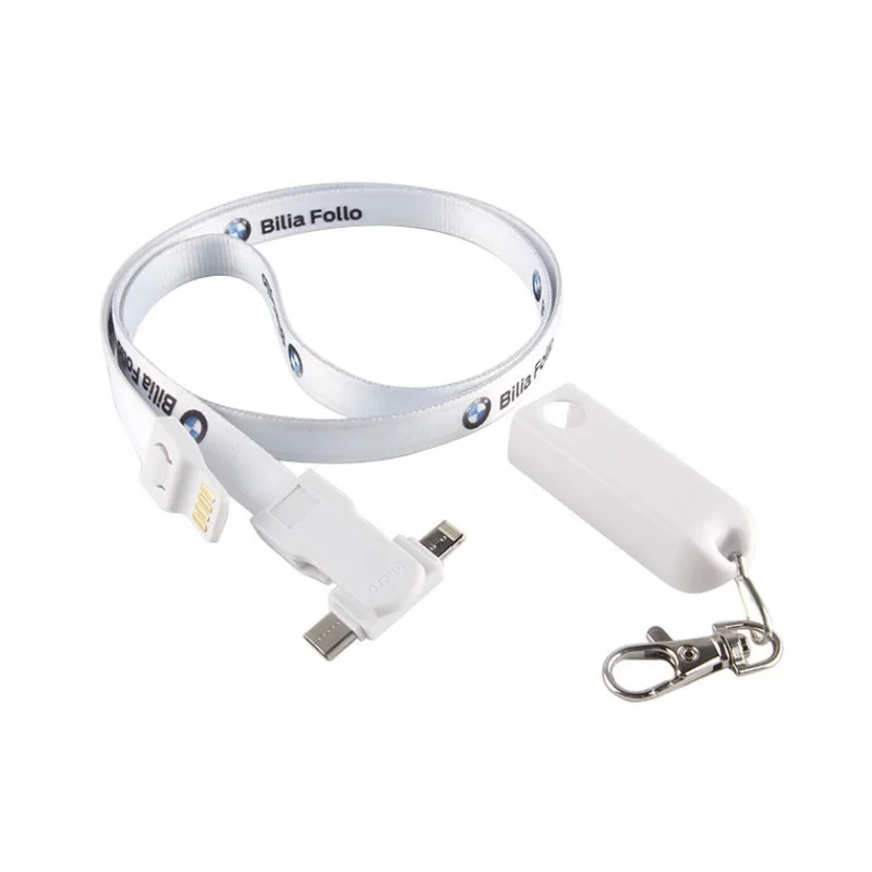 2-in-1 Custom Logo Usb Charging Cable Lanyard Brand Promotion Neck Strap ODM OEM  Manufacturer Usb Flash Drive Neck Strap