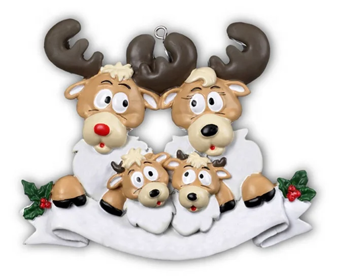 Рождественские украшения в виде семьи оленей