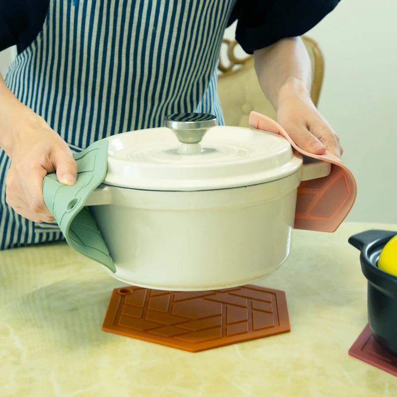 Factory Hexagon Silicon Pad Heat Resistant Mats & Pads Hot Dishes Trivet Silicone Drink Coasters For Drinks Kitchen