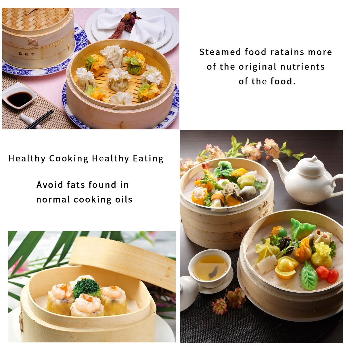 
Natural Bamboo Steamer for Kitchen Dimsum Basket Mini Bamboo Food Steamer for Sale 