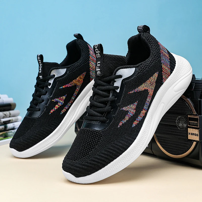 Women Color Block Lace-Up Front Running Shoes,Sporty Outdoor Sneakers