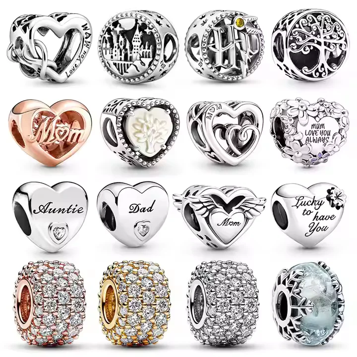 Wholesale High Quality Vermeil Gold Jewelry 925 Sterling Silver Custom Diy Bracelet 925 Charm