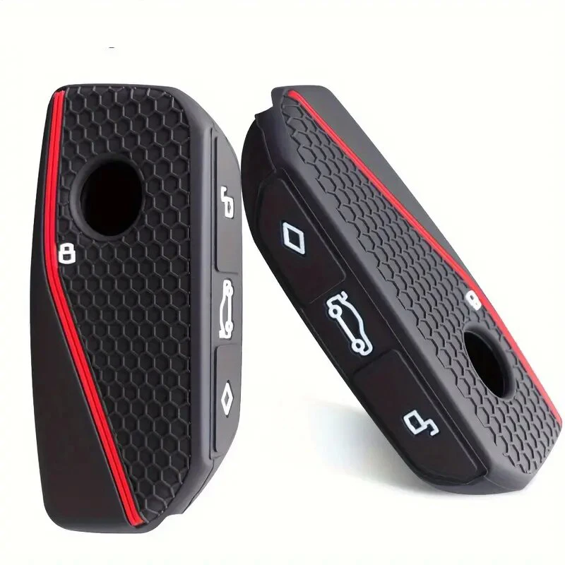 2024 New Honey Comb Design Car Key Cover Case Shell For bmw Silicone Rubber Key Fob Protector Case Covers