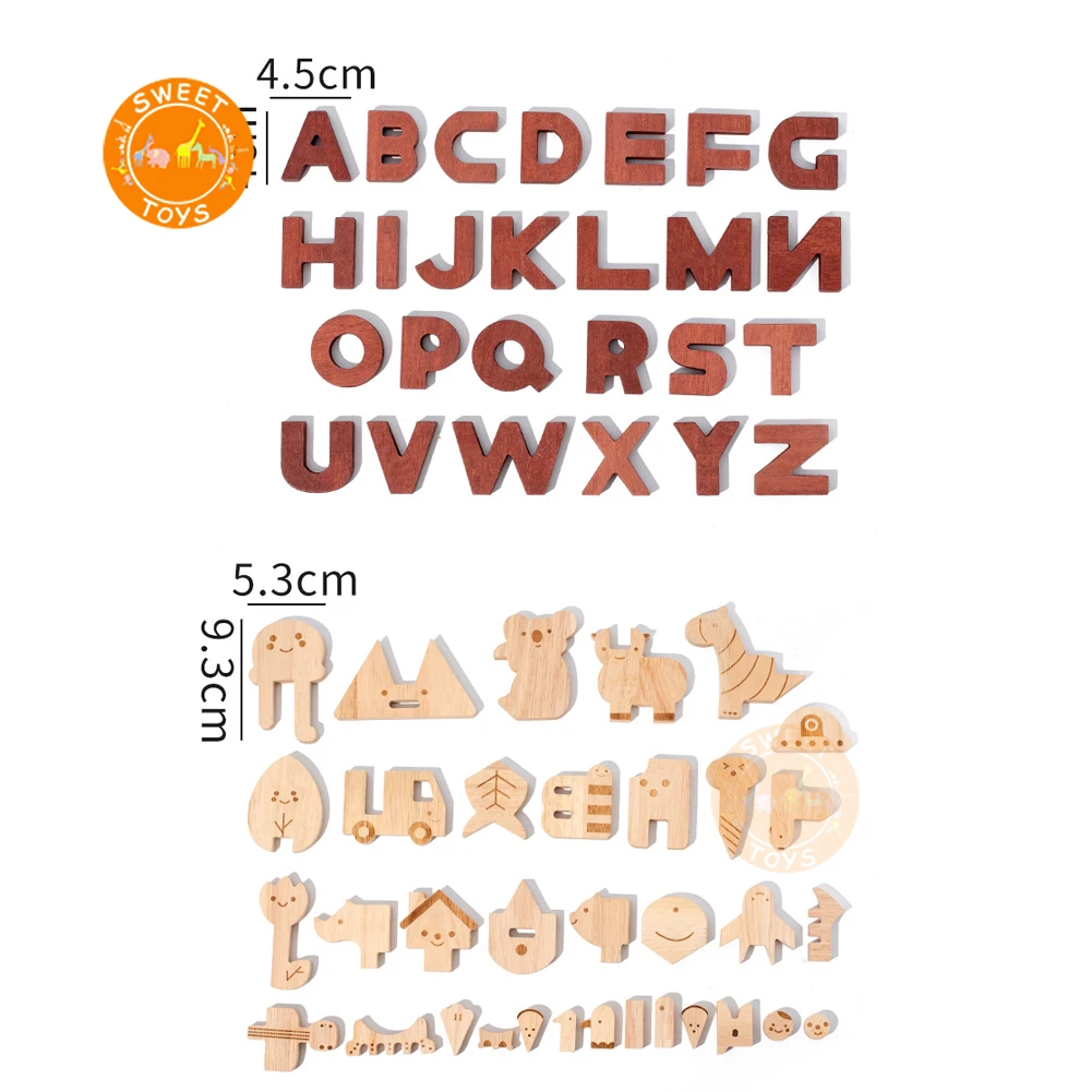 Wood Jigsaw Board Games Montessori Puzzle Toy Alphabet Block For Early Education