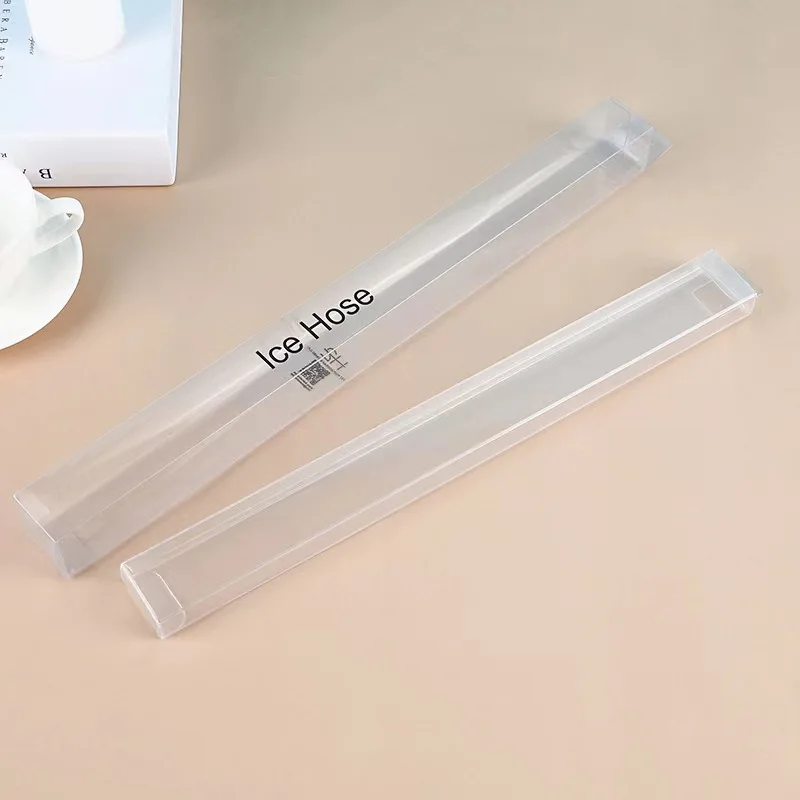 CUSTOMIZED LONG CLEAR PVC PET COSMETIC PEN BOX MAKE UP BRUSH PACKAGING BOX LONG PVC BOX