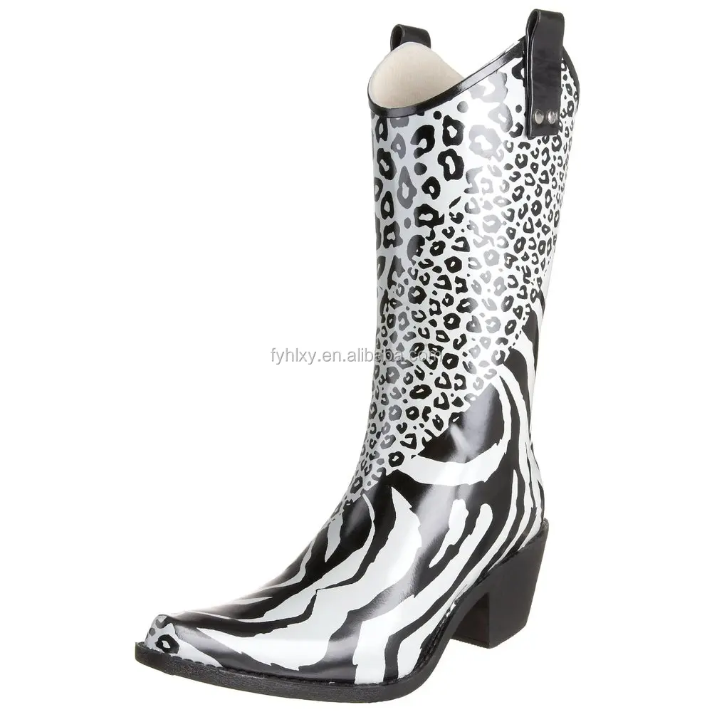 Customized Waterproof Non Slip Botas De Lluvia Women Western American Cowboy