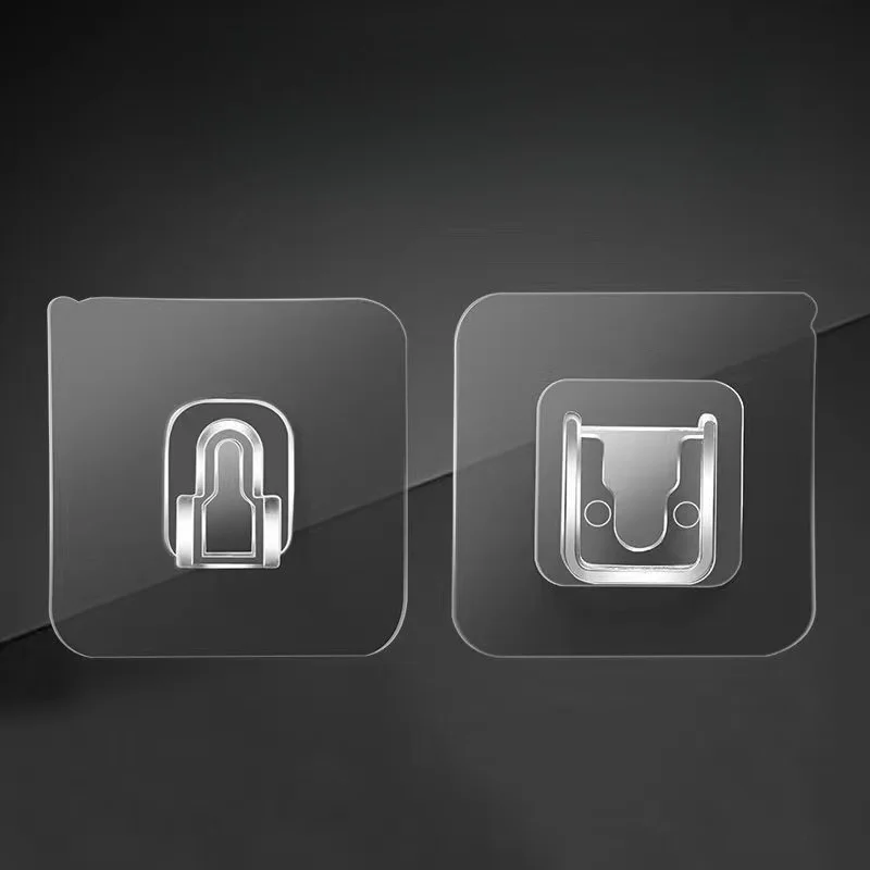 Strong Transparent Double-Sided Adhesive Wall Hooks Plastic Iron Suction Cup Sucker Wall Hangers Kitchen Bathroom Easy Vacuum