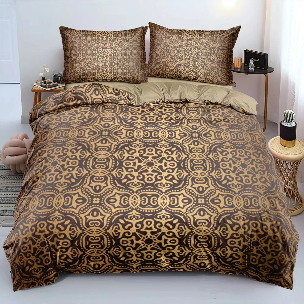 Customized Size Duvet Cover Set Brand Logo Bedding Set 3d Printing Duvet Cover Set Luxury Quality Printed Bed Sheets OEM 4 Pcs