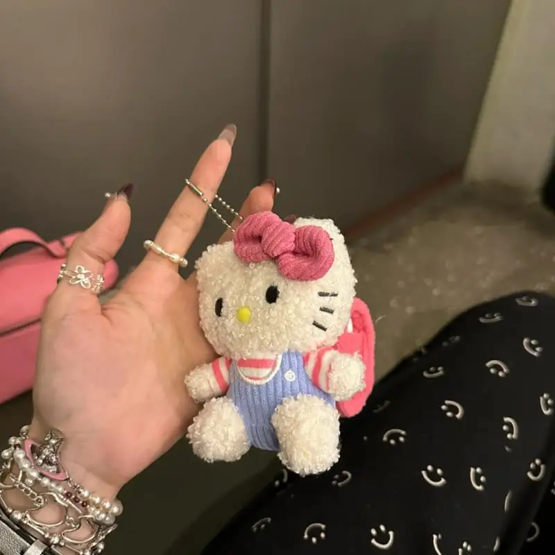 Botu Cartoon Hello Kt Cat Earphone Bags Cute Christmas Gifts Plush Earphone Case backpack curly kitty Bluetooth Cover Keychain