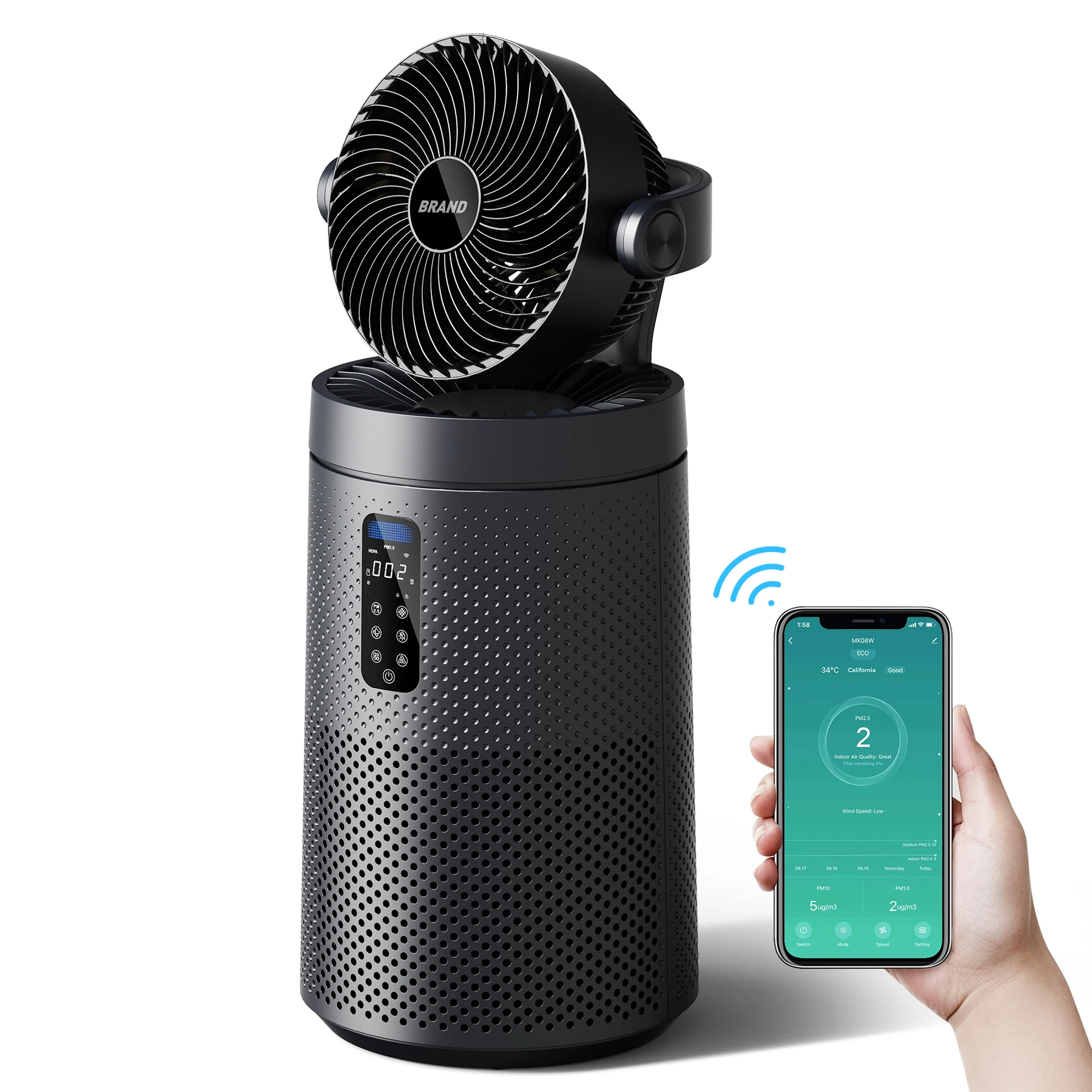 DOUHE OEM Factory Low Noise Baby Use Smart Wifi Control Portable Electrostatic Precipitator Air Purifier For Laboratory