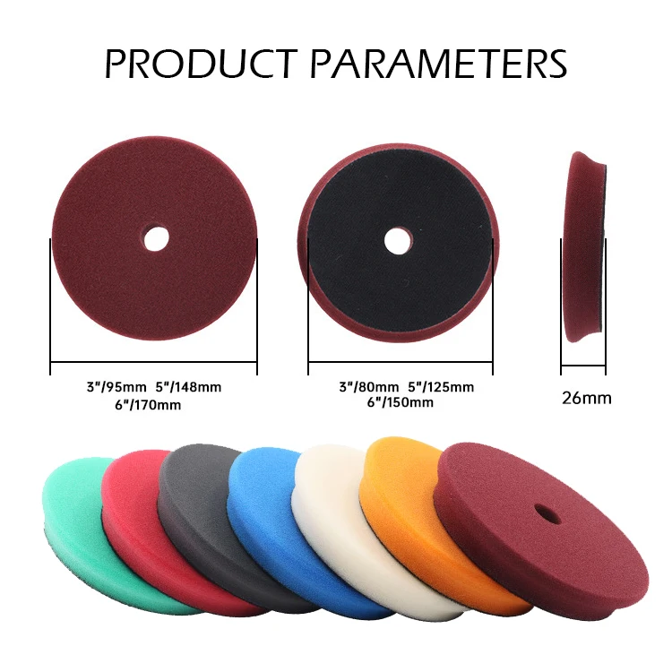 High Quality Heavy Cutting Pad Reusage 6' 7' Foam Car Polishing Pad Yellow Orange