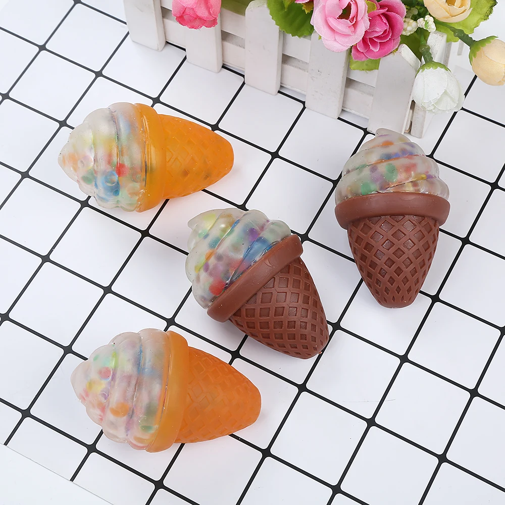 XTQ Ice-cream Beads Ball Popular Toys Stress Relief Toys Squishy Ice Cream With Beads Toys