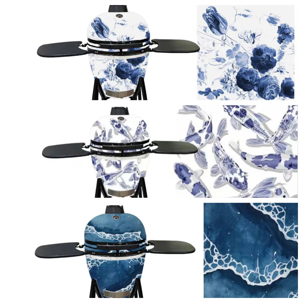 KIMSTONE 26 Inch kamado ceramic grill Outdoor Garden Large grill Large cooking area Multi-level cooking