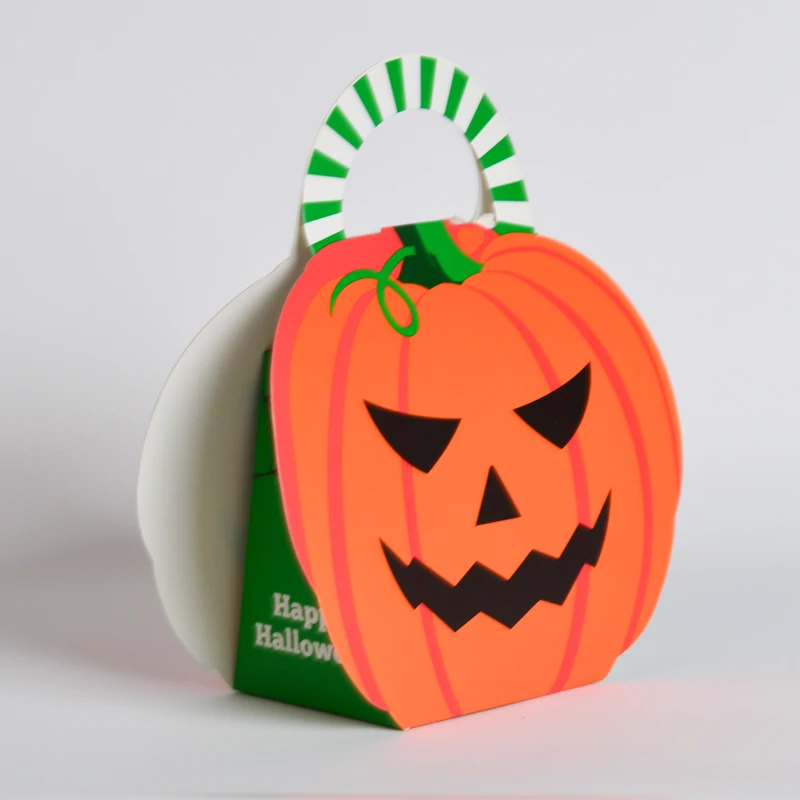 Cute Pumpkin Halloween Treat Boxes Halloween Party Candy Paper Boxes for Supplies Party Decoration