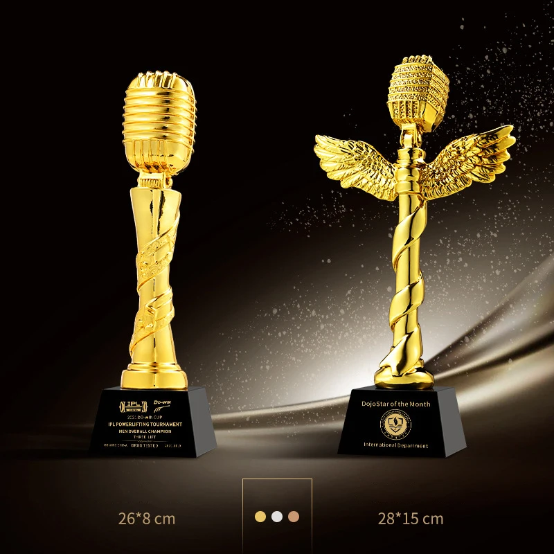Wholesale Office Decoration Gold Five-pointed Star Crystal Resin Martial Arts Action Trophy Pentagram Resin Trophy for Champion