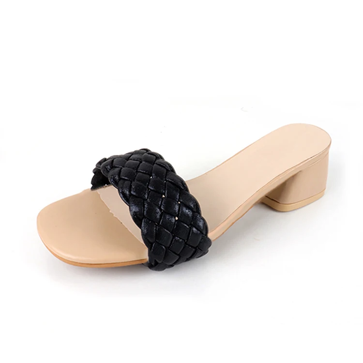 Eco-friendly braided strip women summer weave ladies sandal upper decorative strap