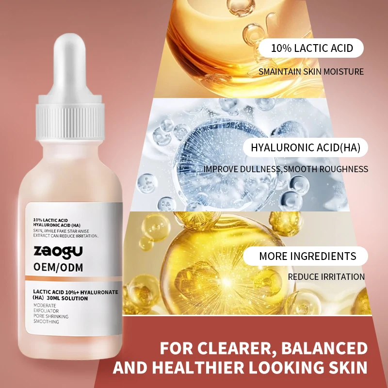 Lactic Acid 10% HA Serum Facial Moisturizing Essences Soften The Stratum Corneum Of The Skin Lmprove Dry Skin Serum