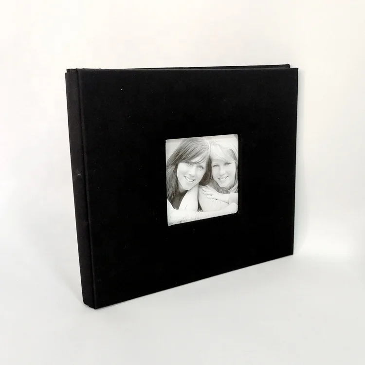 Stocked black fabric screw binding free to add inner pages 8X8 inch photo album