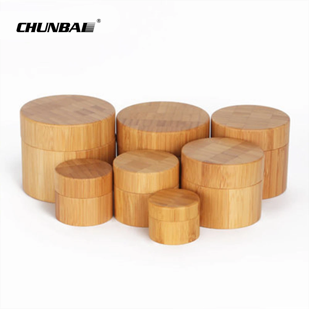Wholesale customized bamboo cream jar 1oz 2oz 3oz 4oz 5oz 6oz spice jar bamboo
