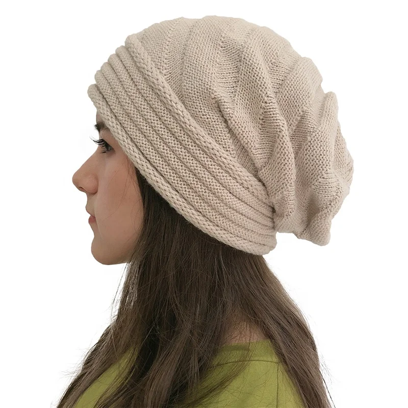 
New Style 100% Acrylic Women and Men Unisex Slouchy Beanie Warm Winter Knitted Hat 