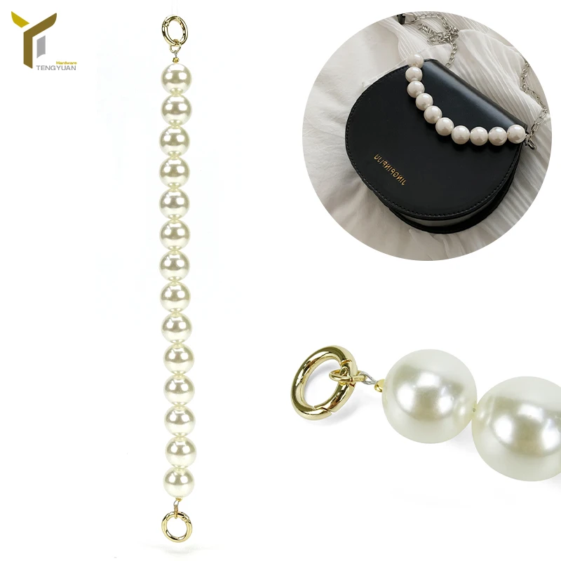wholesale custom crossbody bag mini chain pearl beads strand chain for bag decorative hardware bag accessory