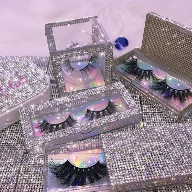3d норковые пустые акриловые бриллиантовые квадратные коробки для ресниц черная коробка на заказ упаковочная с