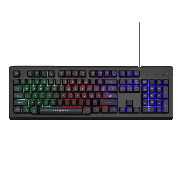 Заводская оптовая цена, все языки, USB проводная светодиодная подсветка, популярная компьютерная клавиатура 104 клавиш