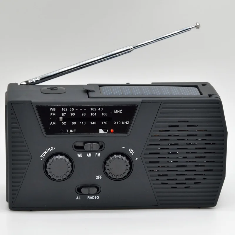 Solar Panel Radio Hand-cranked Flashlight Multi-function Radio Outdoor Waterproof Emergency portable Radio