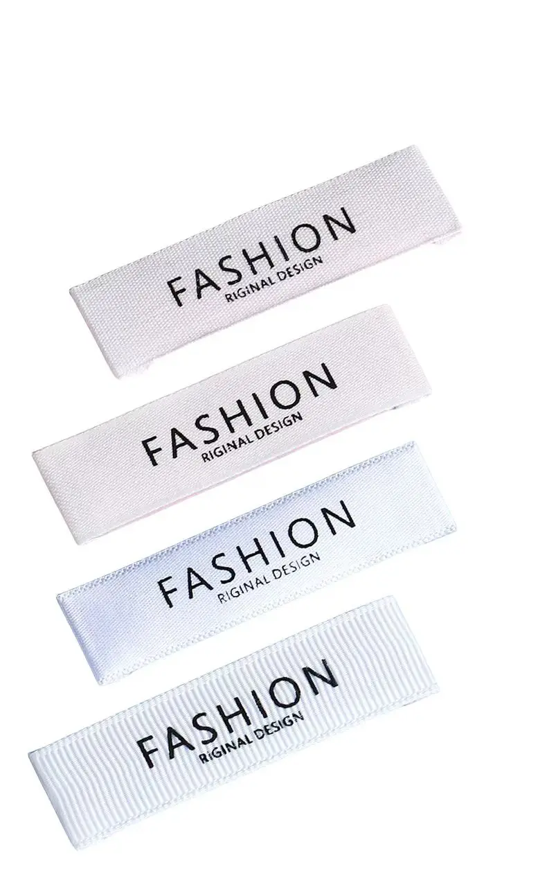 Sublimation Garment woven label clothing size label Custom Brand Logo label printing iron on logo clothing  tags for brand