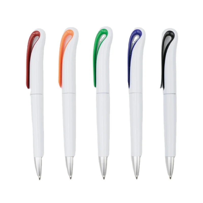 Best Selling Promotional Custom Logo Advertising Office Pink Green Orange Blue Plastic Ballpoint Pen For School Business Office