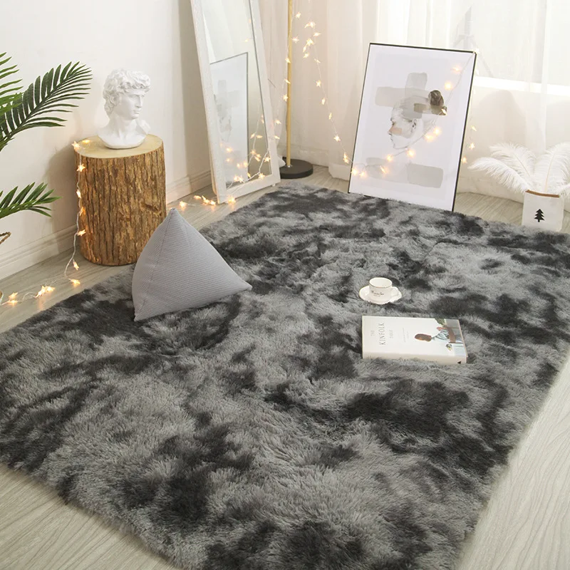 China Supplier Designer Shaggy Carpet Soft Memory Foam Living Room Loop Pile Floor Mat Solid Color Faux fur Tatami Area Rugs