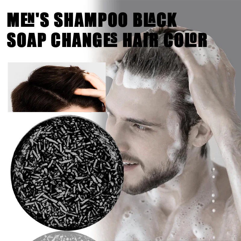 Bamboo charcoal shampoo soap oil control fluffy black hair bamboo charcoal shampoo soap, jet black and shiny hair