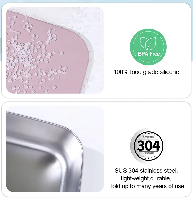 Snack Food Container 304 Stainless Steel Leak Proof Container Sealed Bento Lunch Box With Silicone Lid Lunch Box For Adults Kids