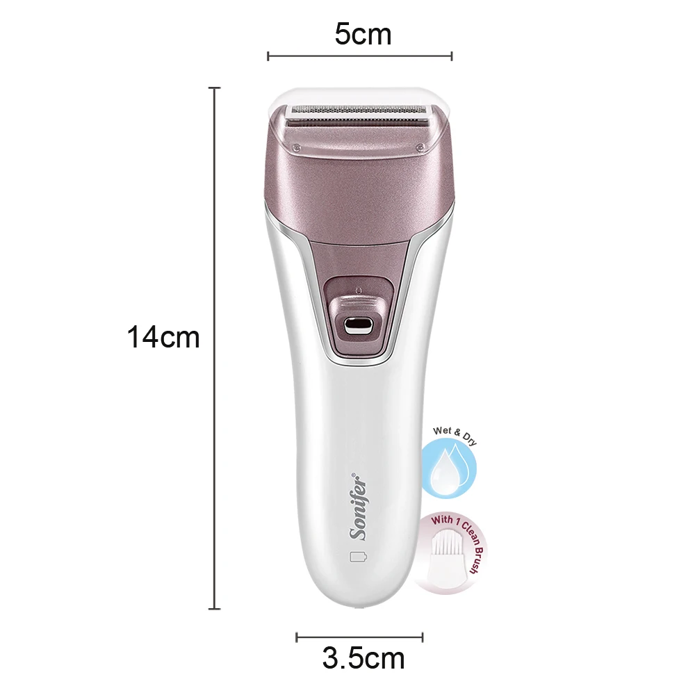 Sonifer SF-9521 Rechargeable 2 In 1 Women Beauty Body Satinelle Essential Compact Lady Hair Removal Epilator