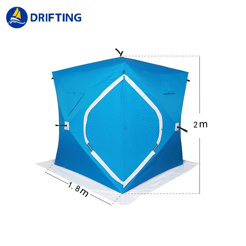 Outdoor camping Double layer plus cotton thickening cold snow Quickly open camouflage Winter Ice fishing tent