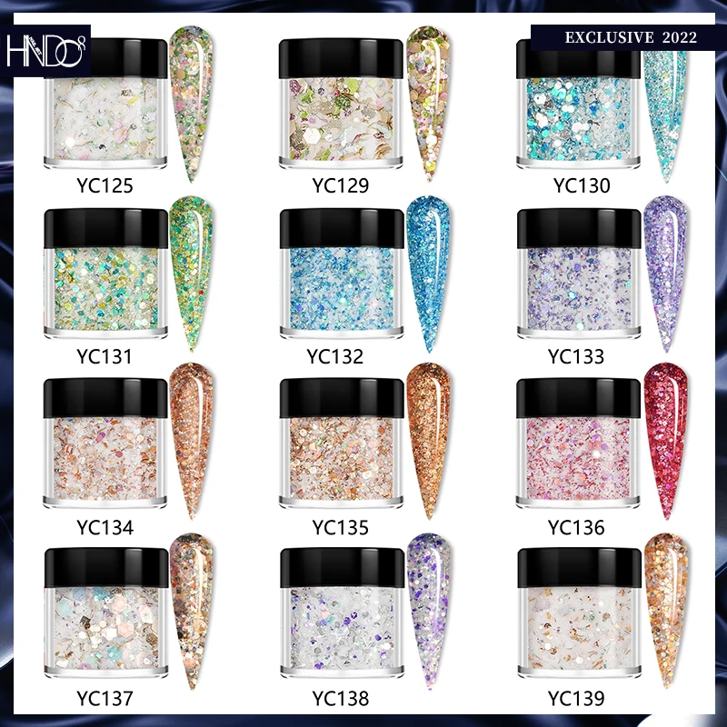 HNDO 2024 Hot Selling Best Grade Ultra Fine Glitters High Grade Shape glitter acrylic dipping powder for mix UV GEL