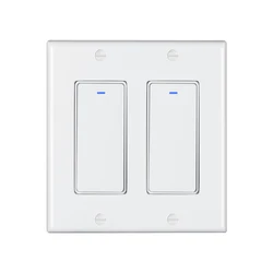 Tuya Smart Life APP WiFi 2 Gangs Push Switch Light Wall Google Home Amazon Alexa Smart Switch US Light Switch
