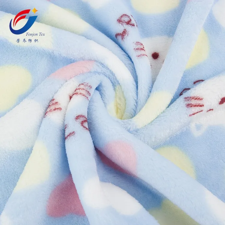 Фланелевая флисовая 100% полиэфирная ткань из микрофибры с принтом для матраса